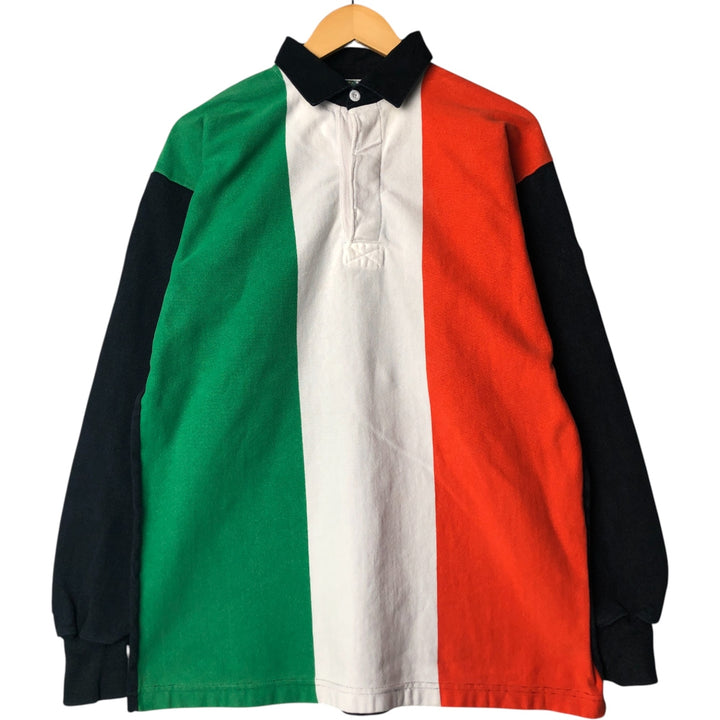 Barbarian BARBARIAN Long Sleeve Rugby Shirt, Men's XL cotton navy blue type Vintage Second Hand