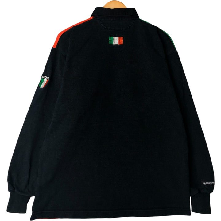 Barbarian BARBARIAN Long Sleeve Rugby Shirt, Men's XL cotton navy blue type Vintage Second Hand