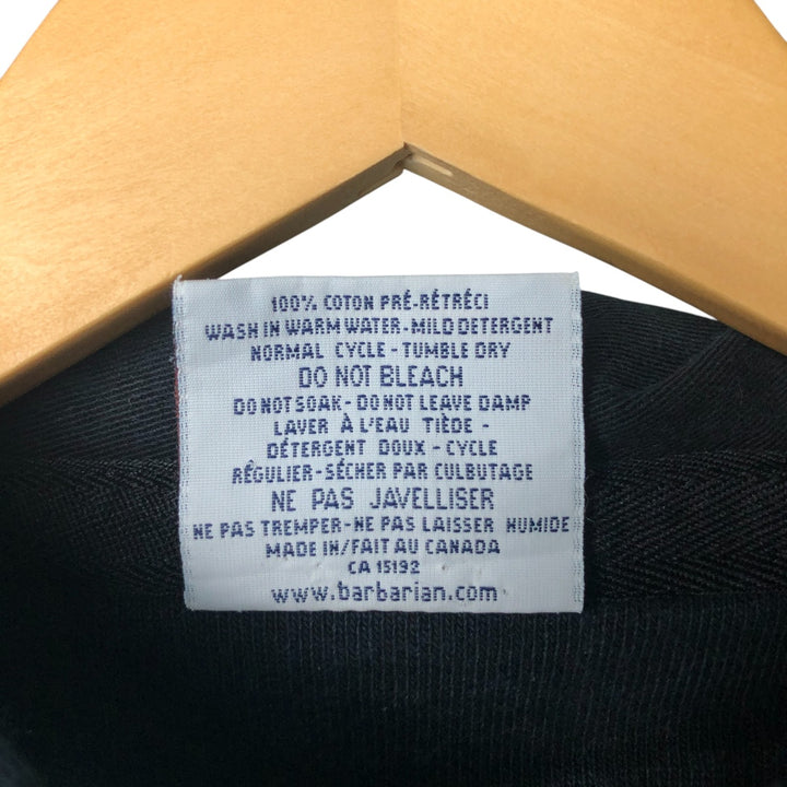 Barbarian BARBARIAN Long Sleeve Rugby Shirt, Men's XL cotton navy blue type Vintage Second Hand
