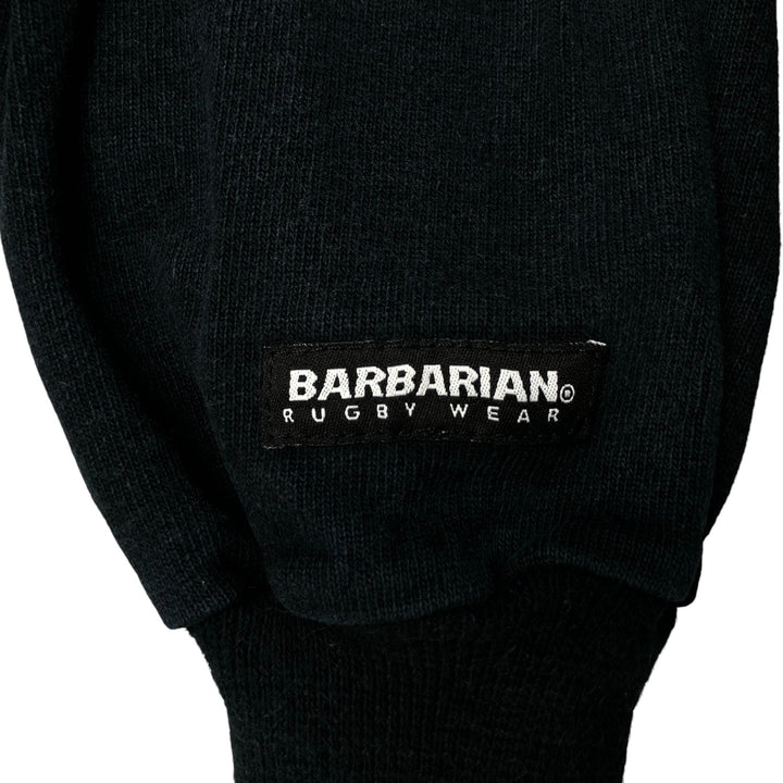 Barbarian BARBARIAN Long Sleeve Rugby Shirt, Men's XL cotton navy blue type Vintage Second Hand