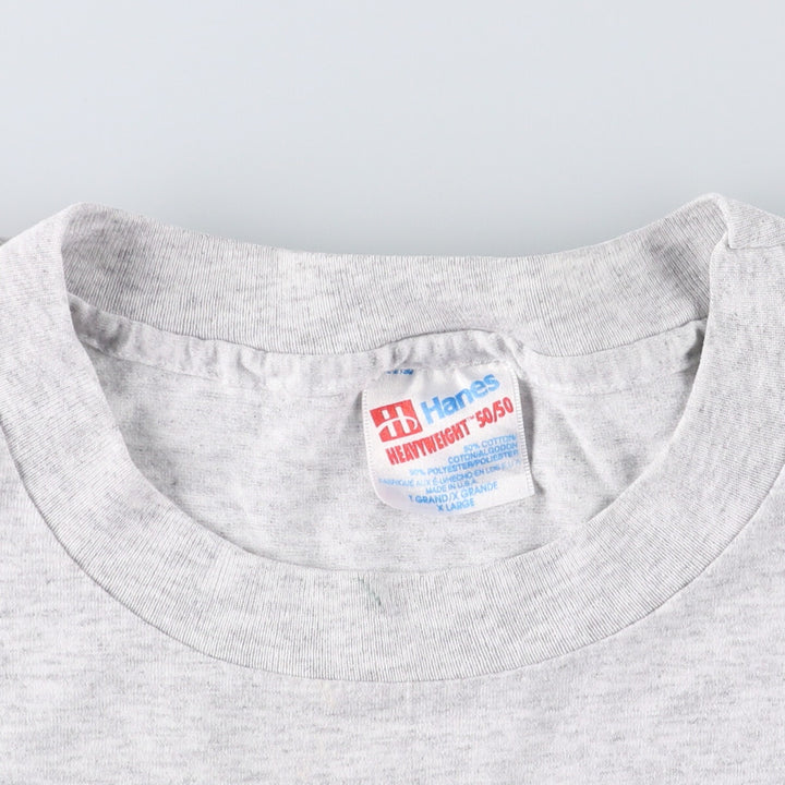 90'S Hanes HEAVYWEIGHT 50 cotton gray type Vintage Second Hand