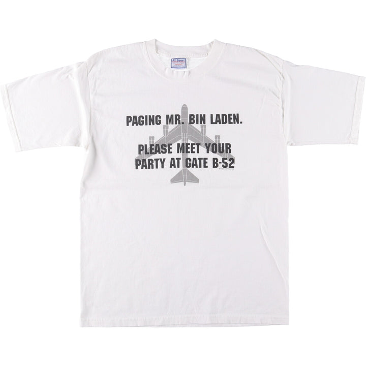 90'S All Sports ALL SPORT Message Print T-Shirt, Made in USA, Men's Size L, Vintage cotton white type Vintage Second Hand