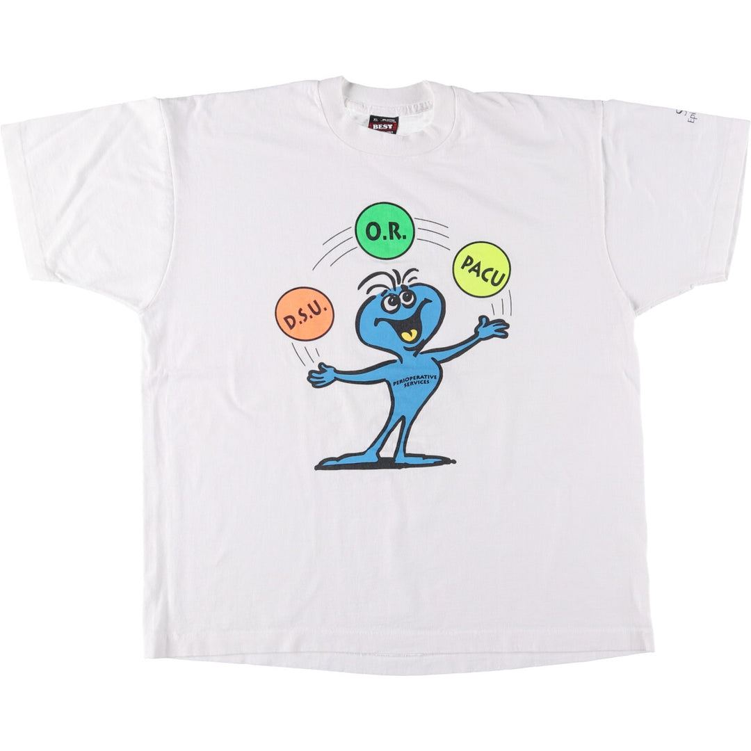 90'S Fruit of the Loom Best Printed T-shirt, Made in USA, Men's XL, Vintage cotton white type Vintage Second Hand