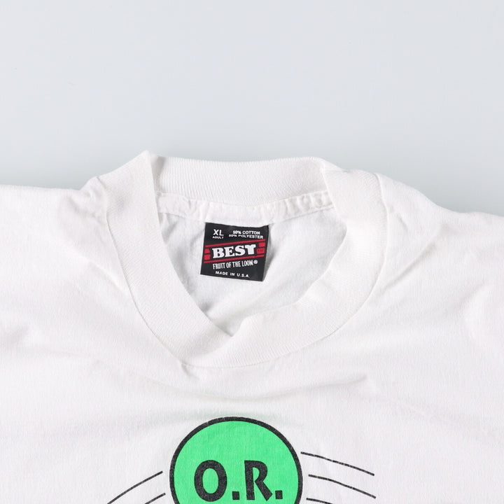 90'S Fruit of the Loom Best Printed T-shirt, Made in USA, Men's XL, Vintage cotton white type Vintage Second Hand