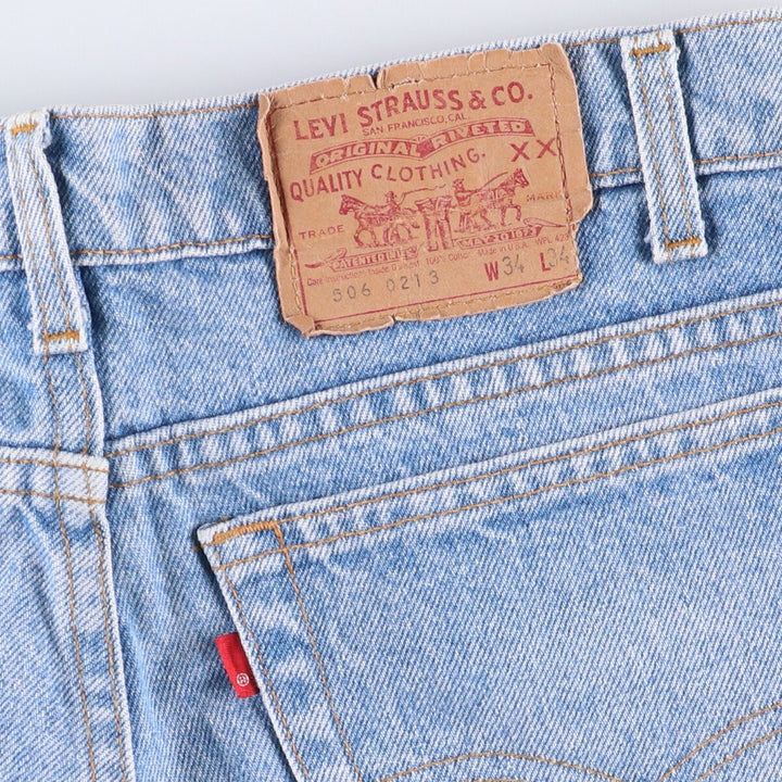 90'S Levi's 506-0213 Straight Denim Pants, Made in USA, Men's, Size 34, Vintage cotton blue type Vintage Second Hand