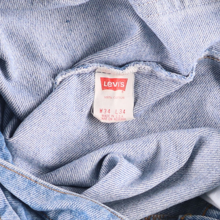 90'S Levi's 506-0213 Straight Denim Pants, Made in USA, Men's, Size 34, Vintage cotton blue type Vintage Second Hand