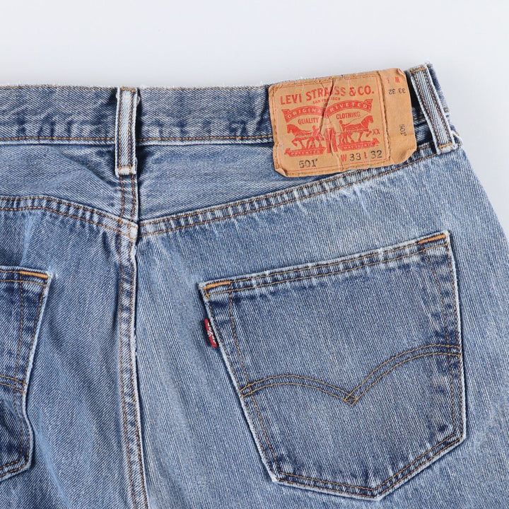 Levi's 501 straight denim pants for men, size W32 cotton blue type Vintage Second Hand