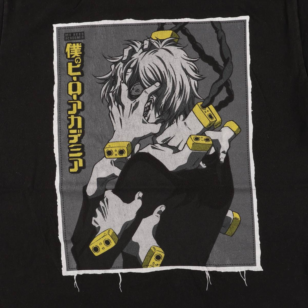 MY HERO ACADEMIA My Hero Academia Tomura Shigaraki Anime Character Print T-Shirt Men's Size L cotton black type Vintage Second Hand