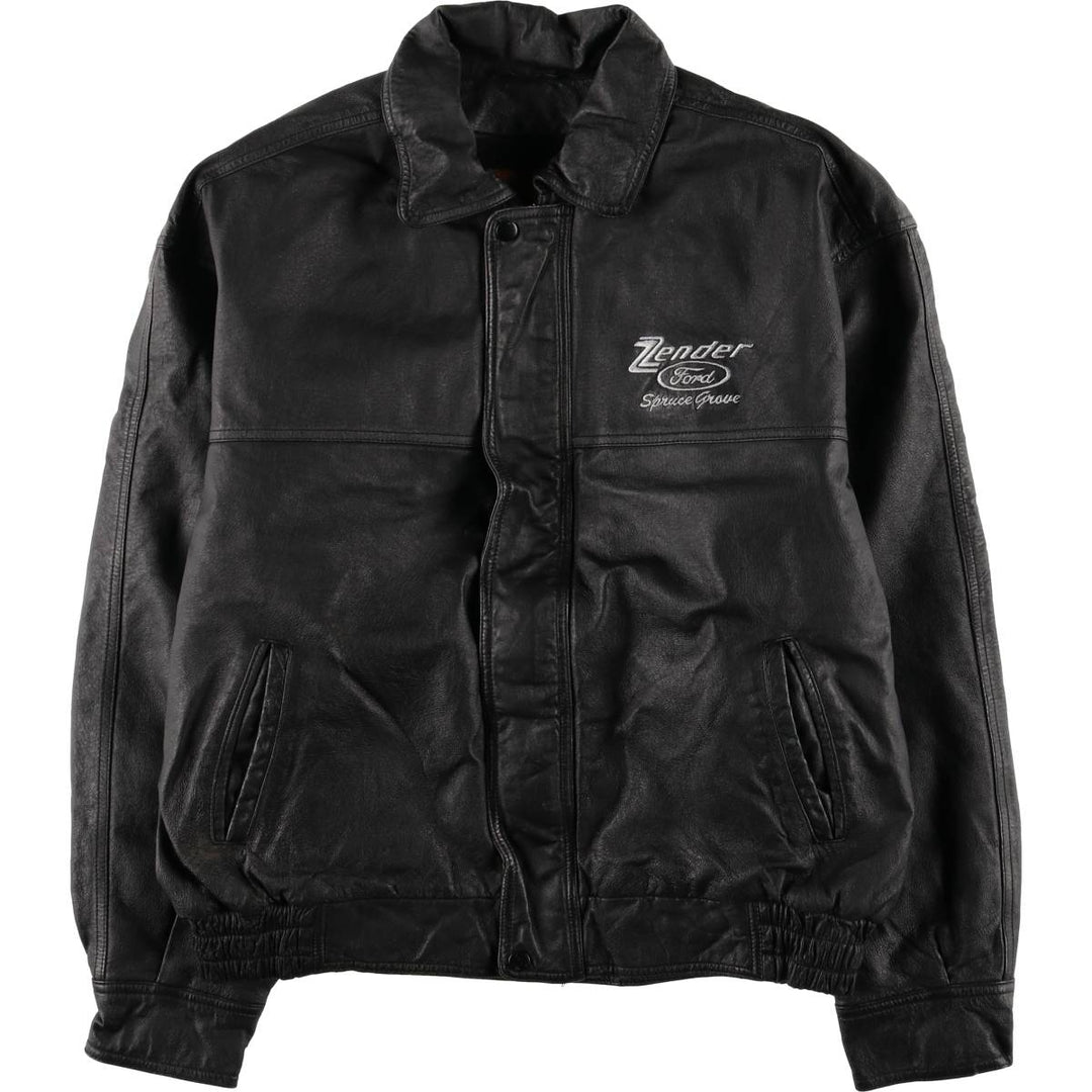 CANADA SPORTSWEAR Ford Leather Flight Jacket, Men's Size L genuine leather black type Vintage Second Hand