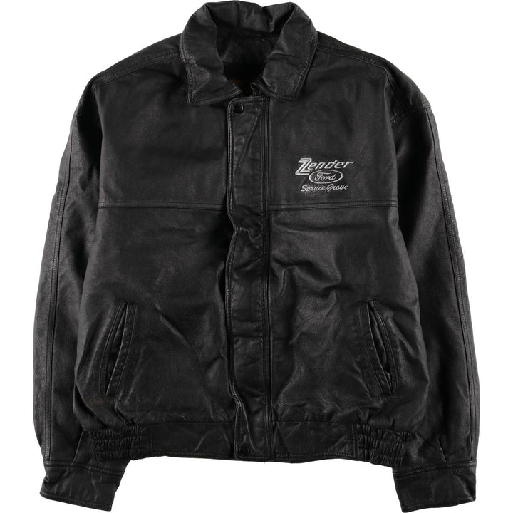 CANADA SPORTSWEAR Ford Leather Flight Jacket, Men's Size L genuine leather black type Vintage Second Hand