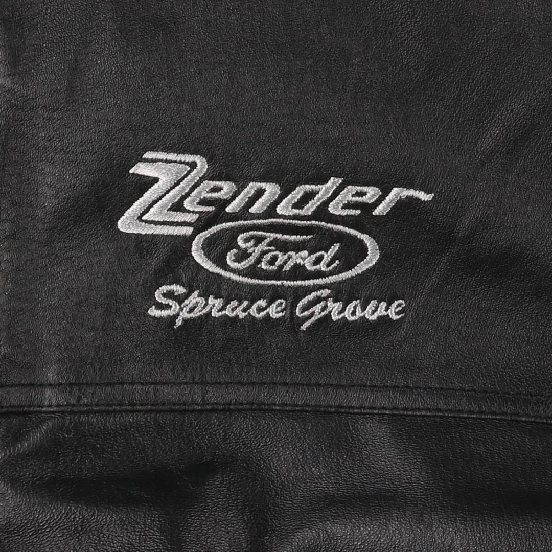 CANADA SPORTSWEAR Ford Leather Flight Jacket, Men's Size L genuine leather black type Vintage Second Hand