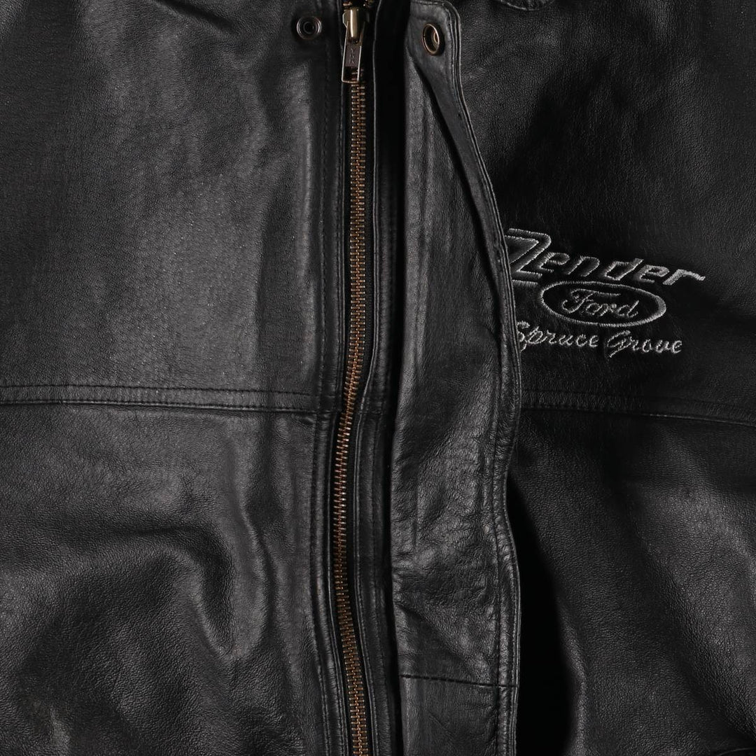 CANADA SPORTSWEAR Ford Leather Flight Jacket, Men's Size L genuine leather black type Vintage Second Hand