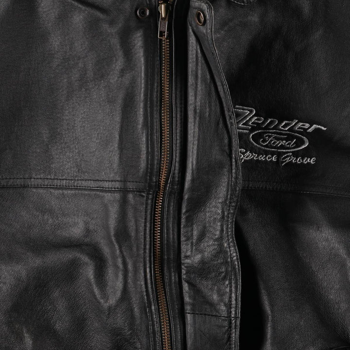 CANADA SPORTSWEAR Ford Leather Flight Jacket, Men's Size L genuine leather black type Vintage Second Hand