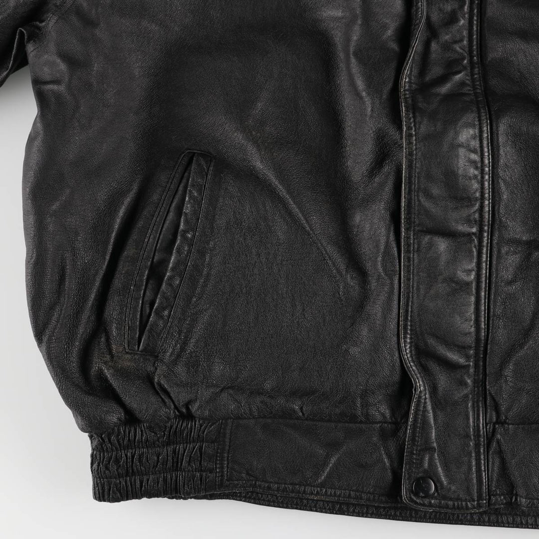 CANADA SPORTSWEAR Ford Leather Flight Jacket, Men's Size L genuine leather black type Vintage Second Hand