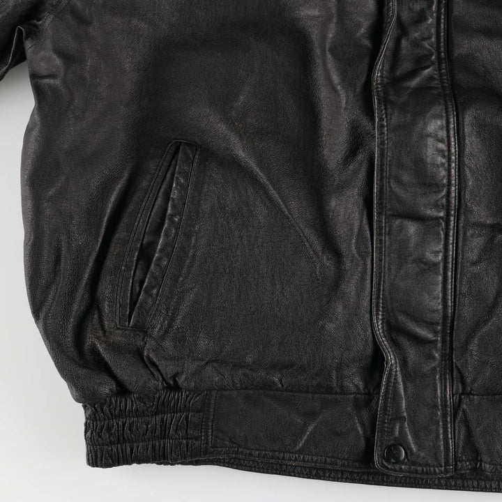 CANADA SPORTSWEAR Ford Leather Flight Jacket, Men's Size L genuine leather black type Vintage Second Hand