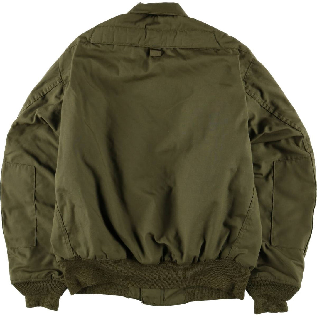 1980'S US Military Tanker Jacket, Made in USA, Medium-Long, Men's Size M, Vintage Nylon Khaki type Vintage Second Hand