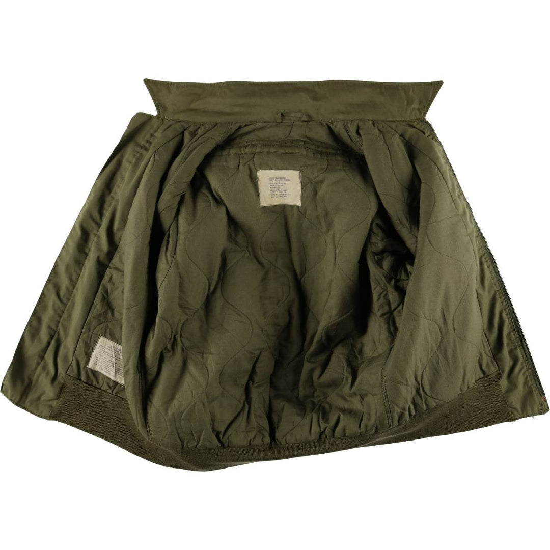 1980'S US Military Tanker Jacket, Made in USA, Medium-Long, Men's Size M, Vintage Nylon Khaki type Vintage Second Hand