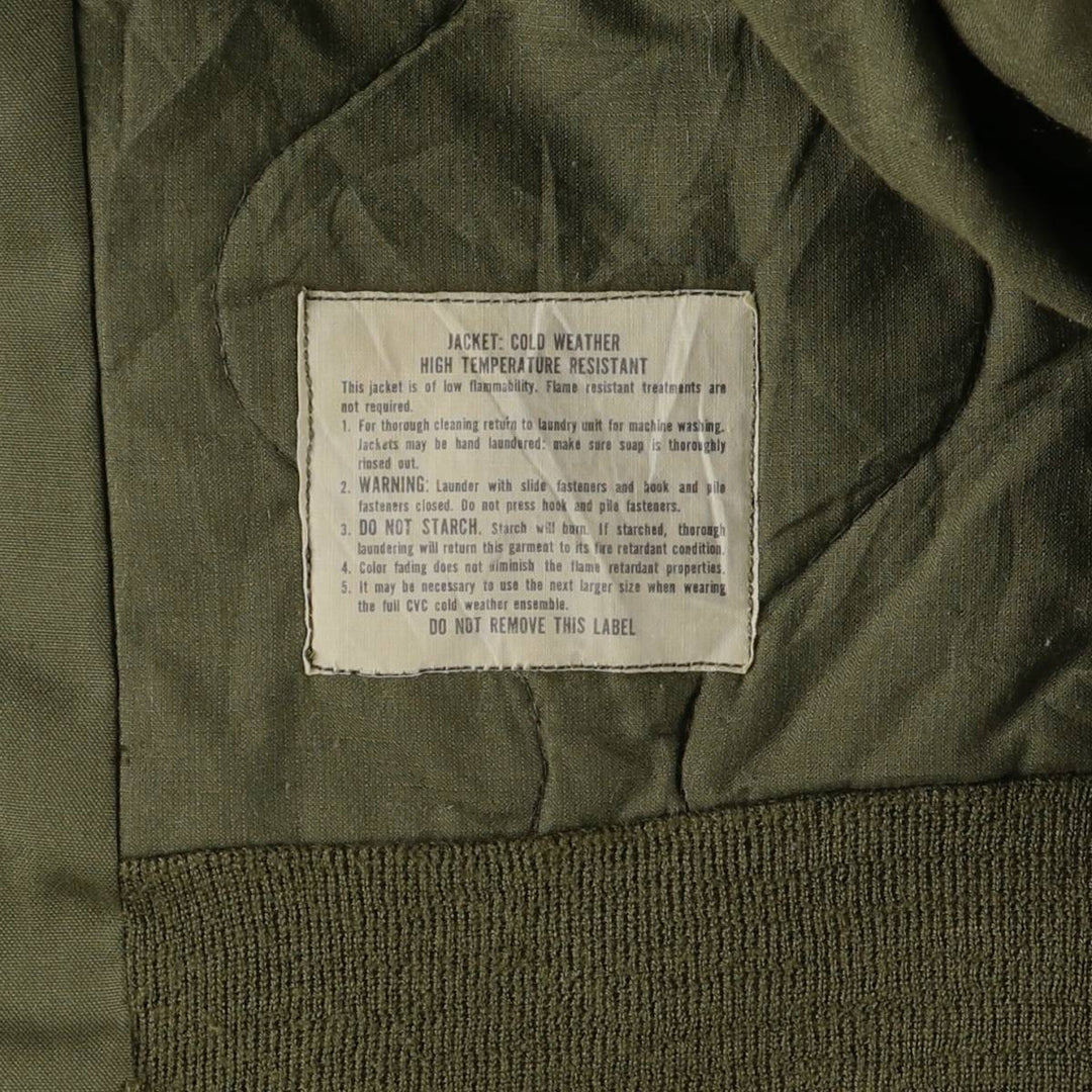 1980'S US Military Tanker Jacket, Made in USA, Medium-Long, Men's Size M, Vintage Nylon Khaki type Vintage Second Hand