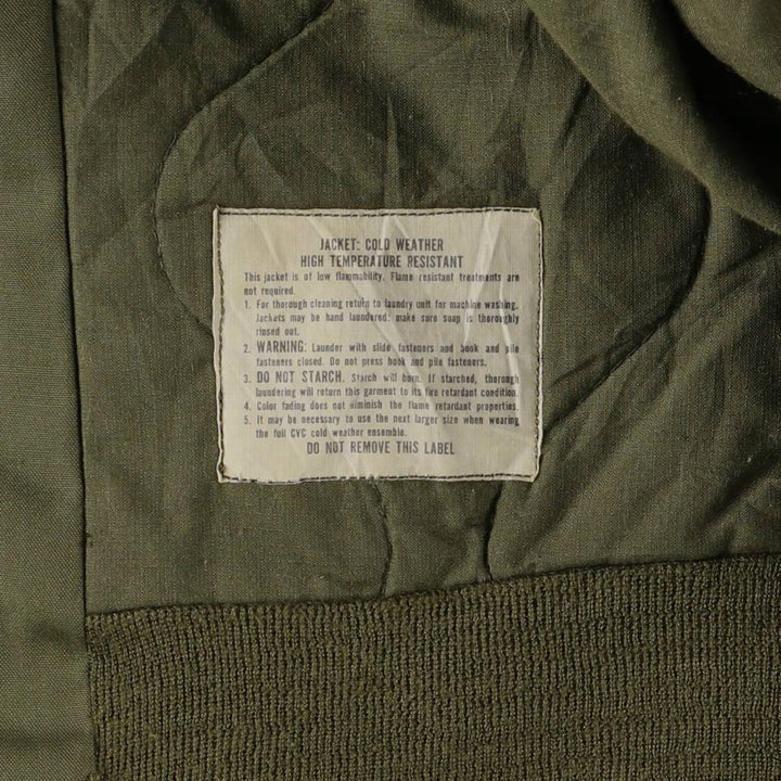1980'S US Military Tanker Jacket, Made in USA, Medium-Long, Men's Size M, Vintage Nylon Khaki type Vintage Second Hand