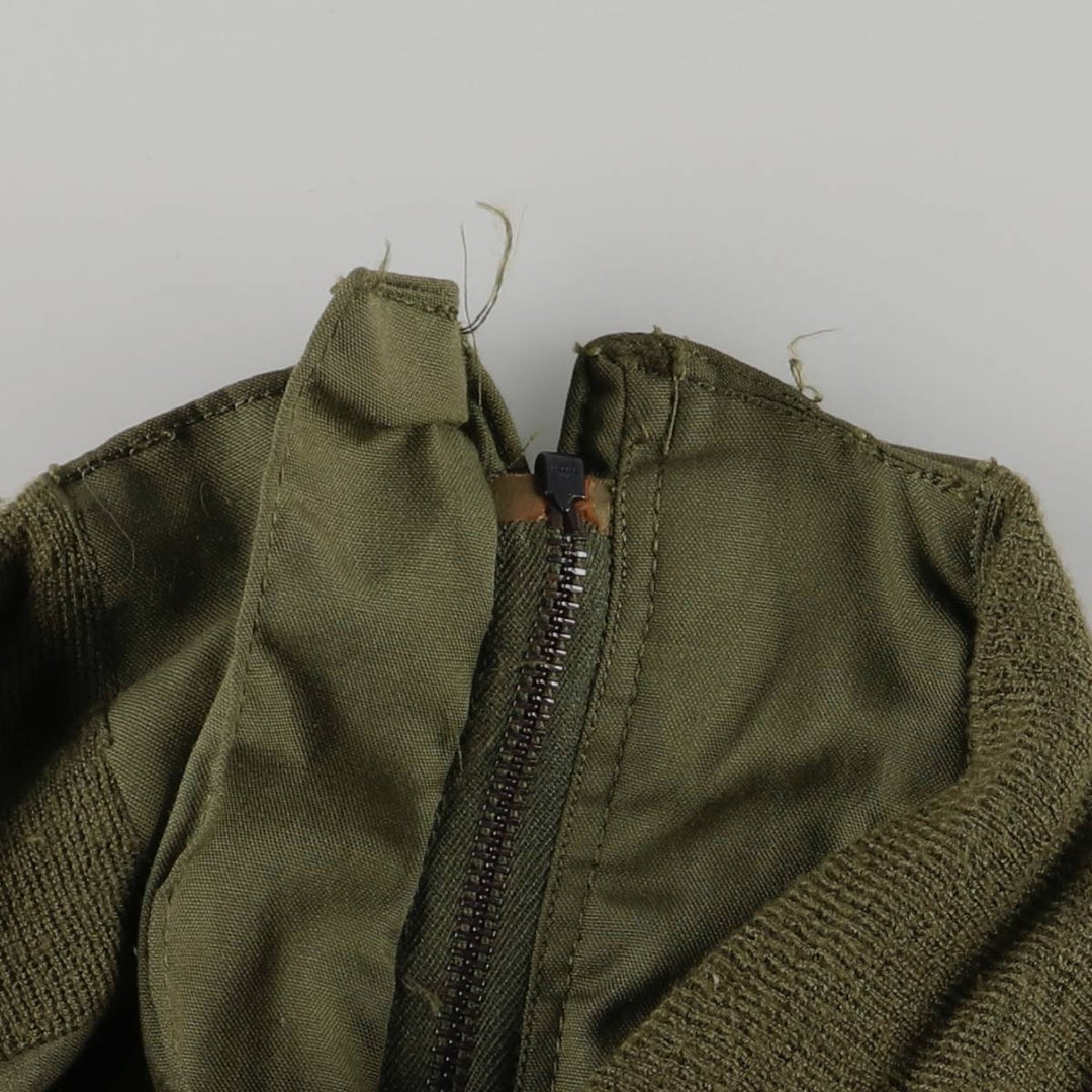 1980'S US Military Tanker Jacket, Made in USA, Medium-Long, Men's Size M, Vintage Nylon Khaki type Vintage Second Hand