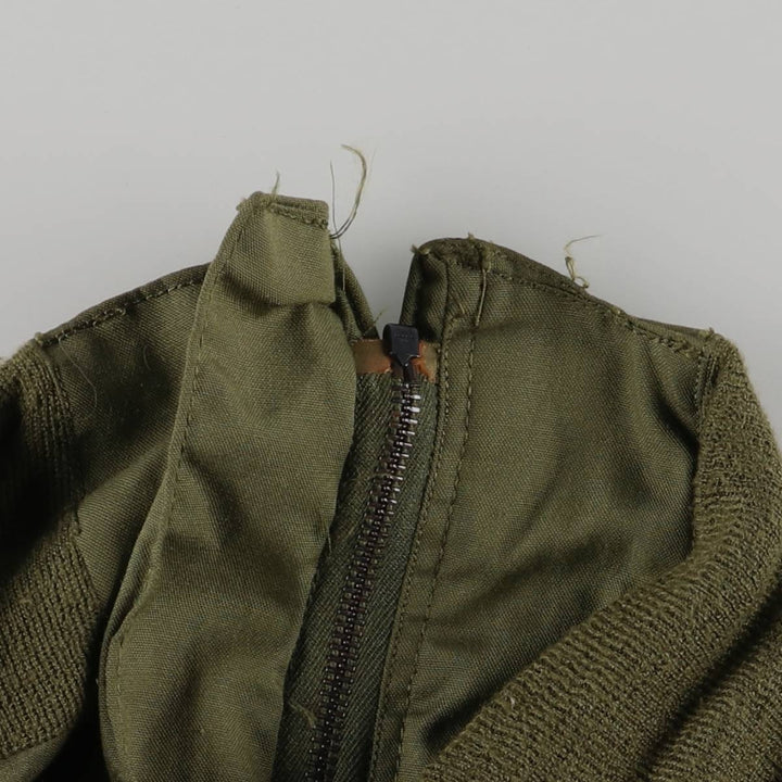 1980'S US Military Tanker Jacket, Made in USA, Medium-Long, Men's Size M, Vintage Nylon Khaki type Vintage Second Hand