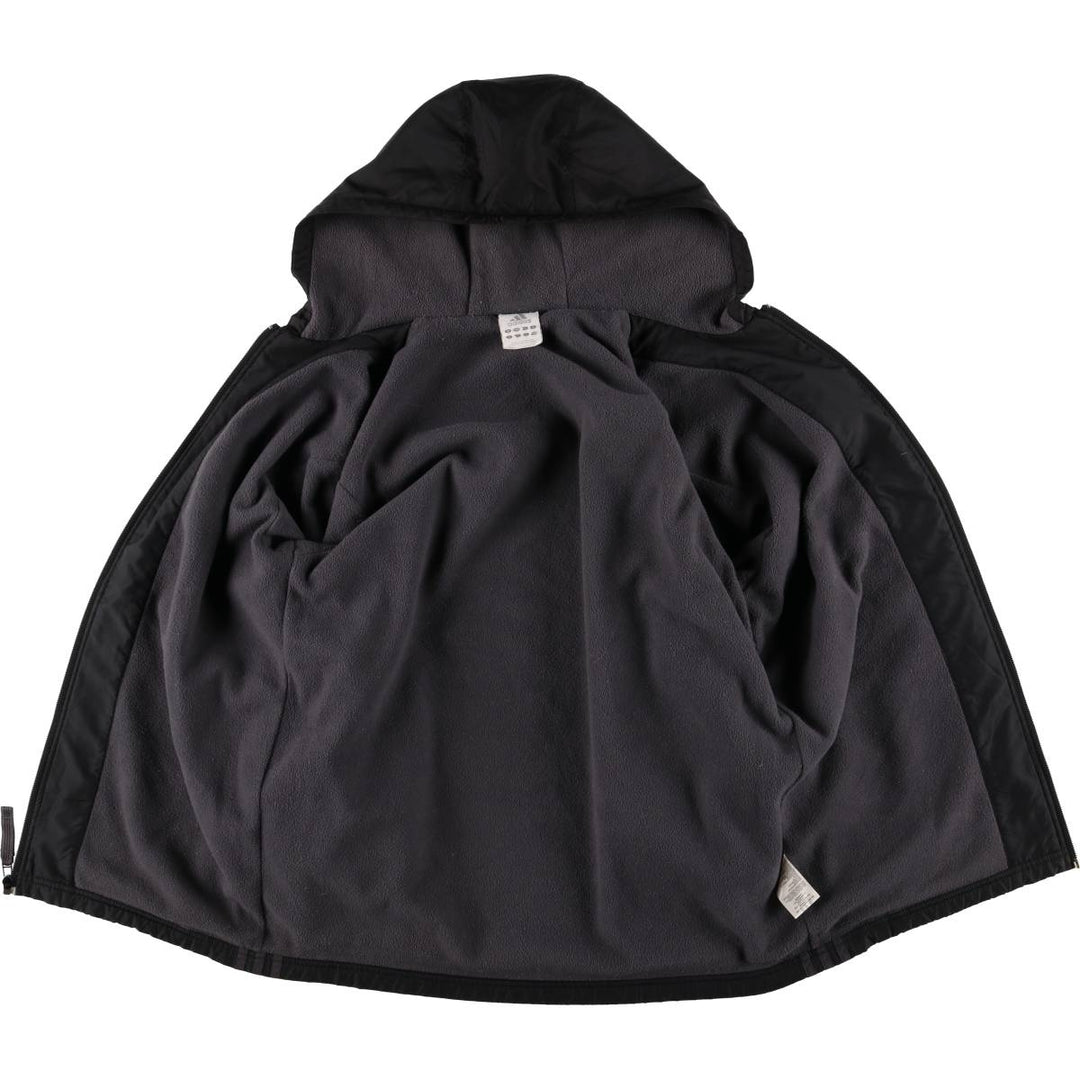 2000'S Adidas hooded windbreaker, men's size small polyester black type Vintage Second Hand