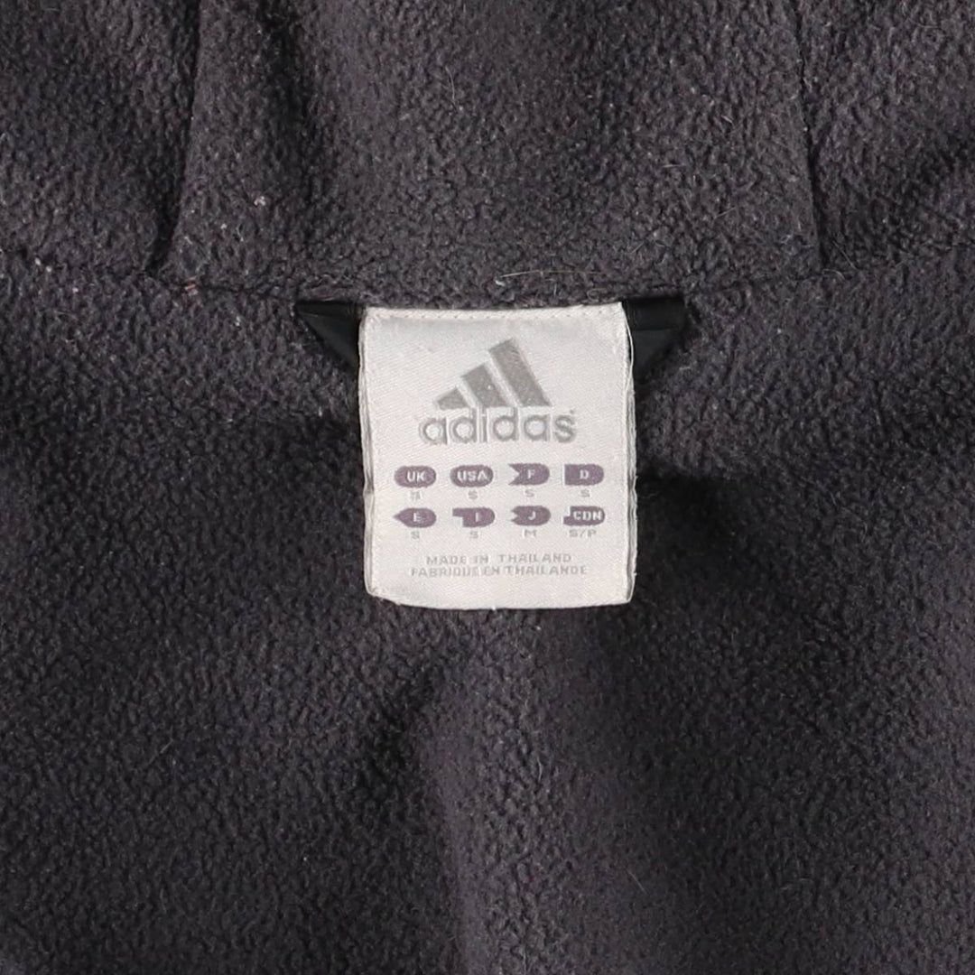 2000'S Adidas hooded windbreaker, men's size small polyester black type Vintage Second Hand