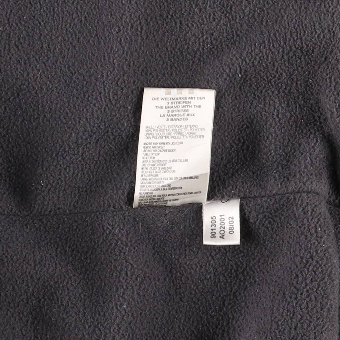 2000'S Adidas hooded windbreaker, men's size small polyester black type Vintage Second Hand
