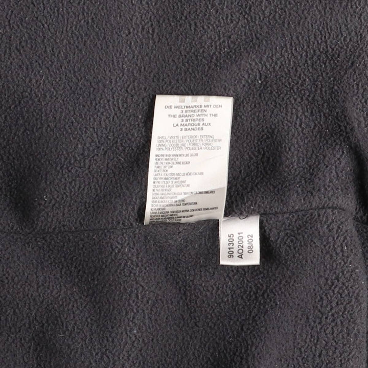 2000'S Adidas hooded windbreaker, men's size small polyester black type Vintage Second Hand