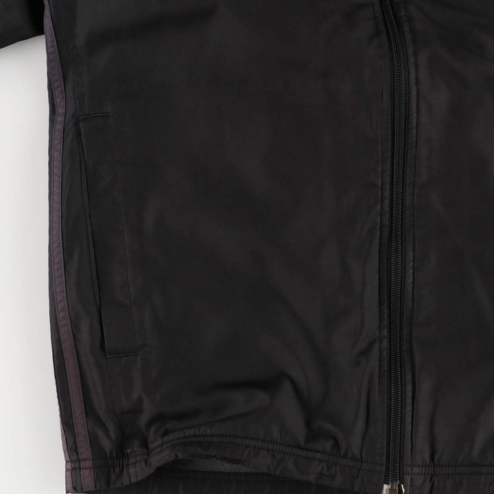2000'S Adidas hooded windbreaker, men's size small polyester black type Vintage Second Hand