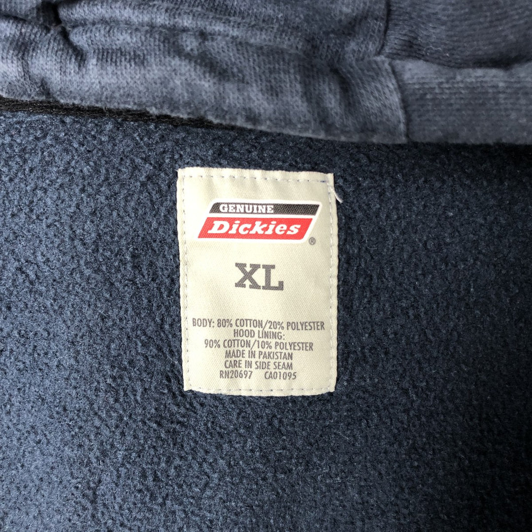Dickies Sweat Full Zip Hoodie Men's XL cotton navy blue type Vintage Second Hand