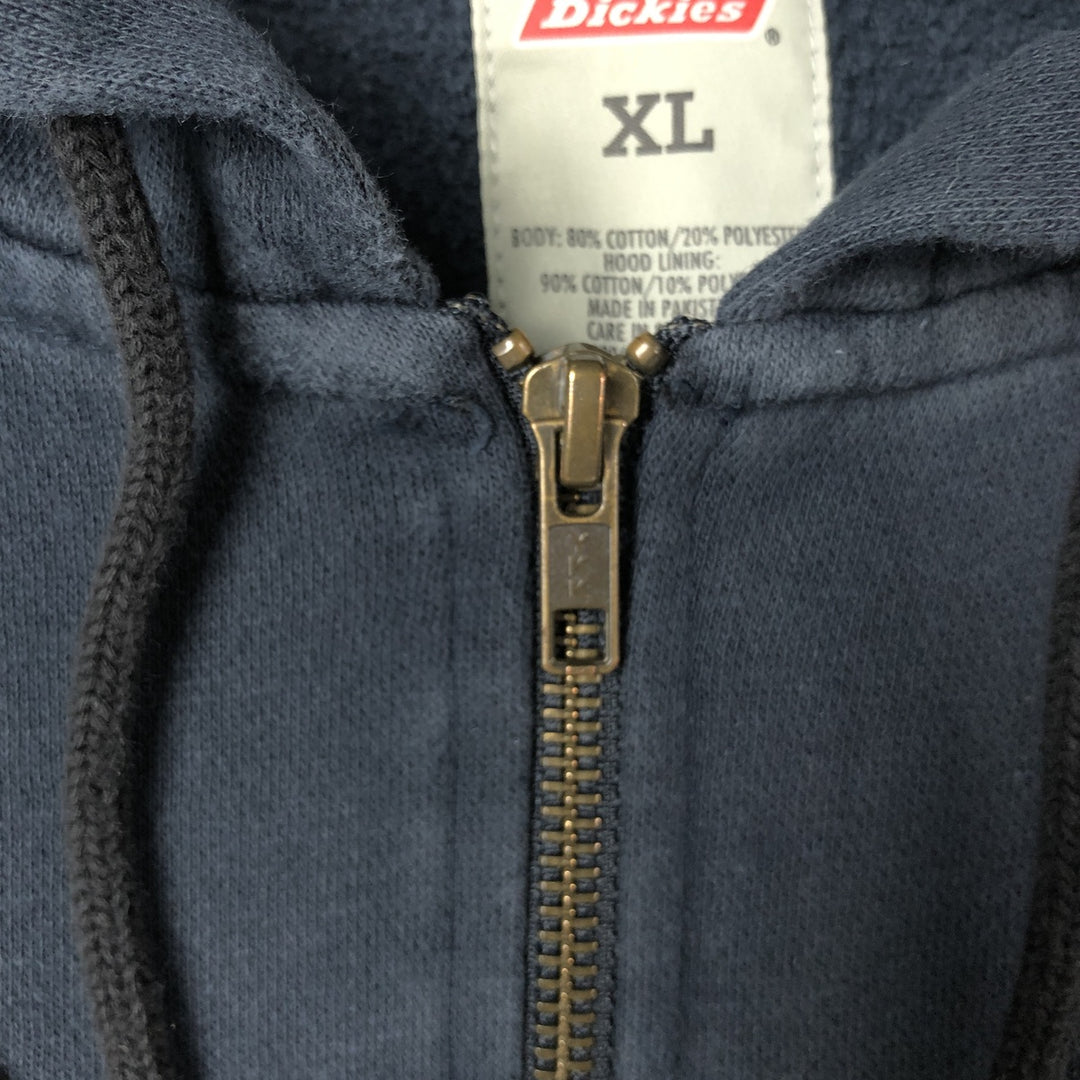 Dickies Sweat Full Zip Hoodie Men's XL cotton navy blue type Vintage Second Hand