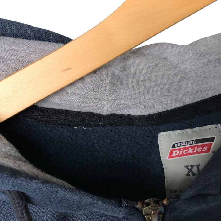 Dickies Sweat Full Zip Hoodie Men's XL cotton navy blue type Vintage Second Hand
