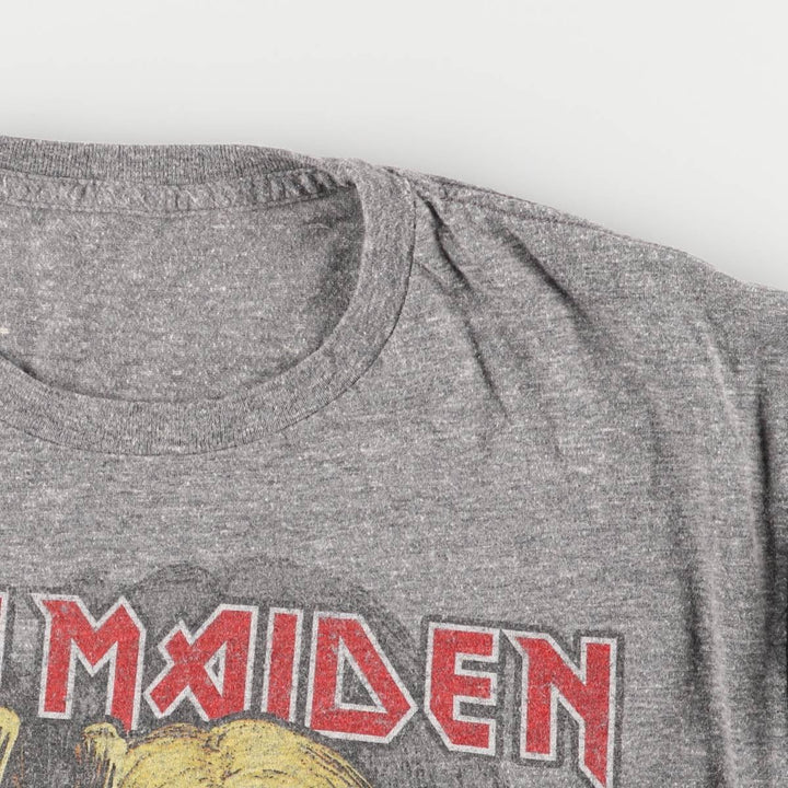 IRON MAIDEN Iron Maiden Band T-shirt Band T Men's L size unclear gray type Vintage Second Hand