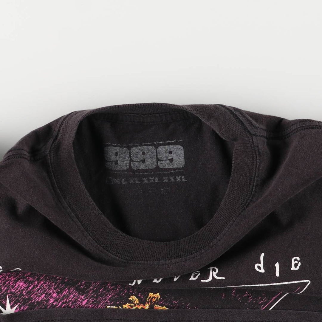 999 JUICE WRLD Skull Pattern Rap T-Shirt, Men's Size Medium cotton black type Vintage Second Hand