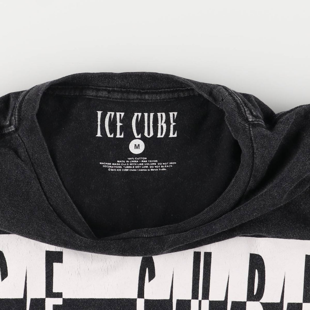 ICE CUBE Rap T-shirt, Men's M size cotton black type Vintage Second Hand