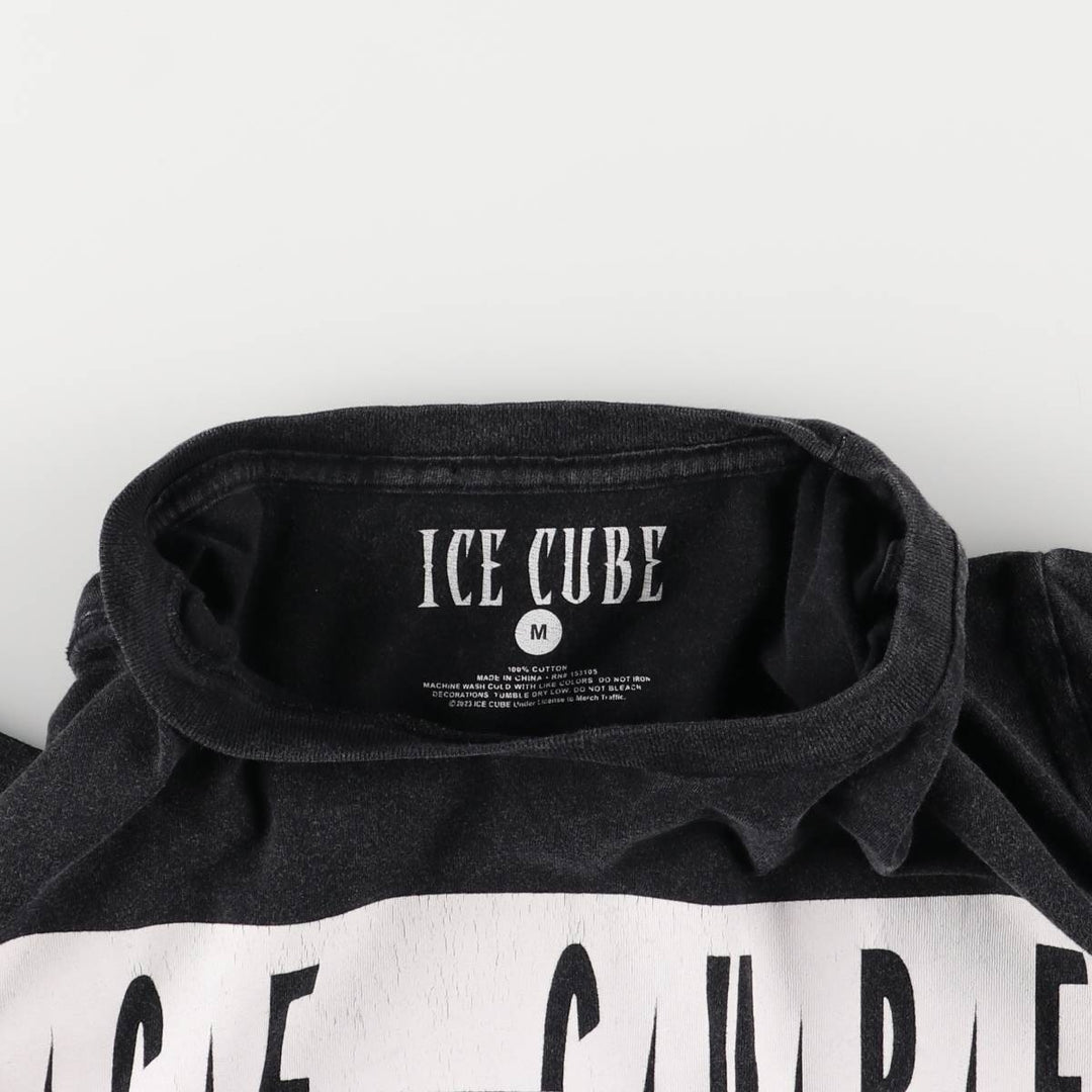 ICE CUBE Rap T-shirt, Men's M size cotton black type Vintage Second Hand