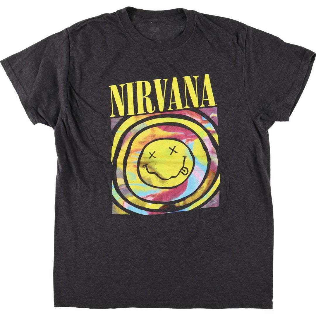 NIRVANA Nirvana Band T-shirt, Band T, Men's XL size cotton black type Vintage Second Hand