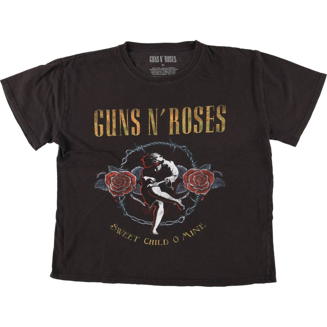 GUNS N' ROSES Guns N' Roses Band T-Shirt Band Tee Men's XL cotton black type Vintage Second Hand