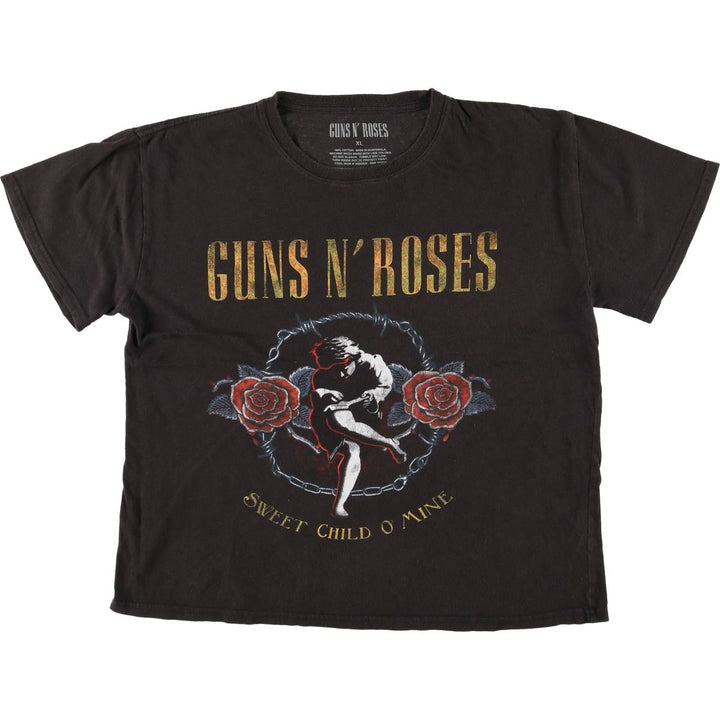 GUNS N' ROSES Guns N' Roses Band T-Shirt Band Tee Men's XL cotton black type Vintage Second Hand