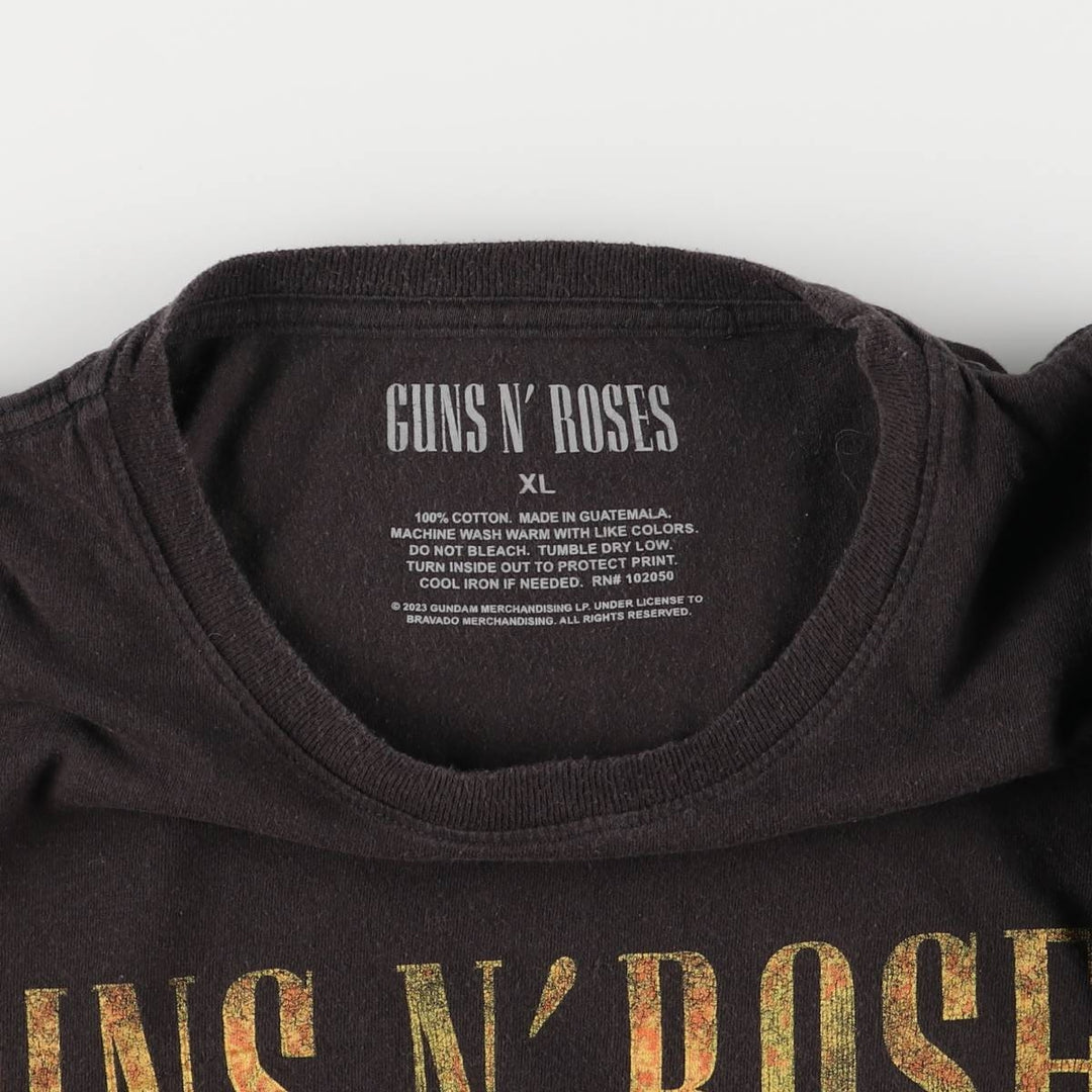 GUNS N' ROSES Guns N' Roses Band T-Shirt Band Tee Men's XL cotton black type Vintage Second Hand