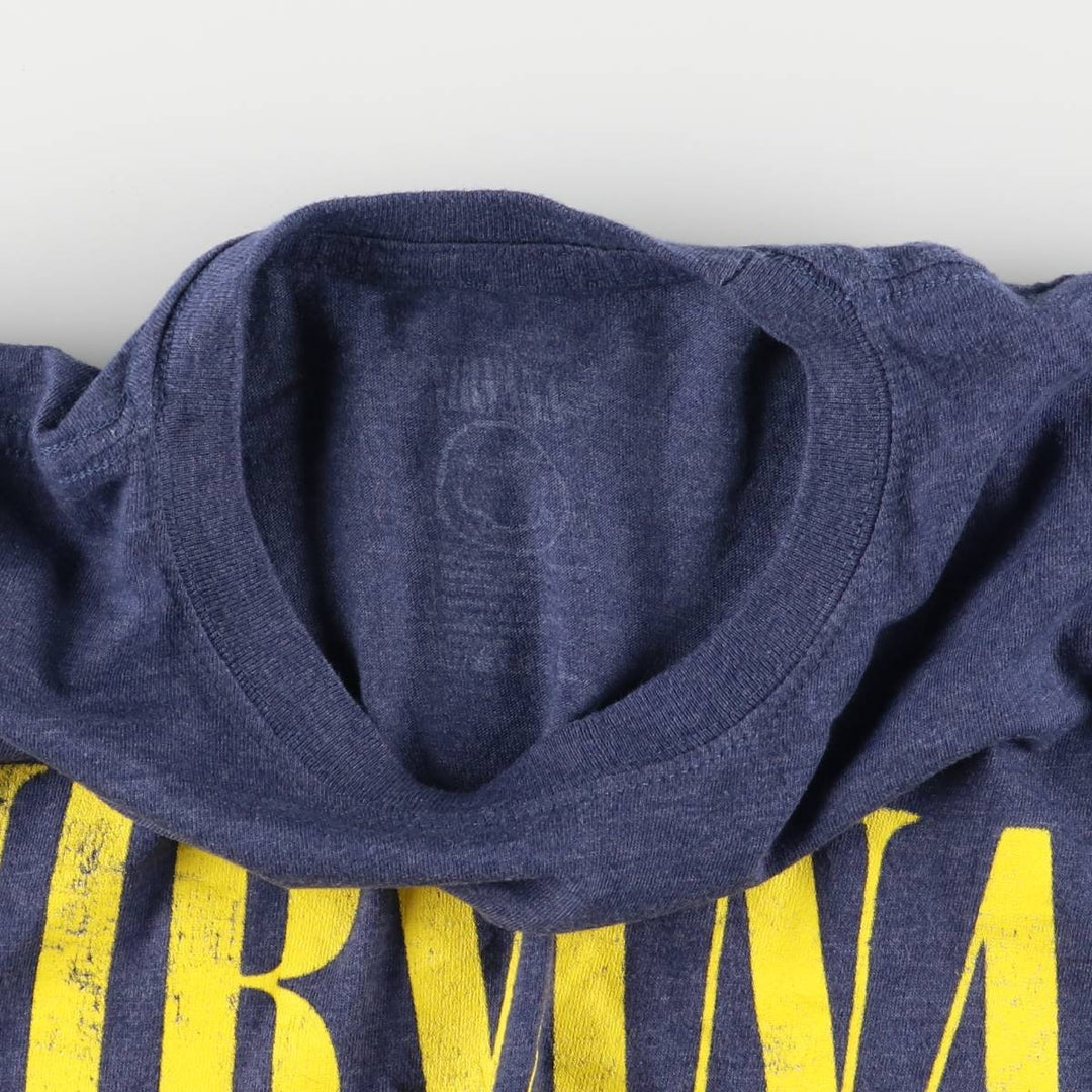 NIRVANA Nirvana Band T-shirt, Band T, Men's L size cotton blue type Vintage Second Hand