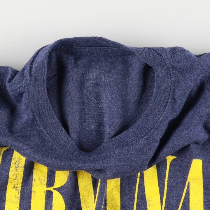 NIRVANA Nirvana Band T-shirt, Band T, Men's L size cotton blue type Vintage Second Hand