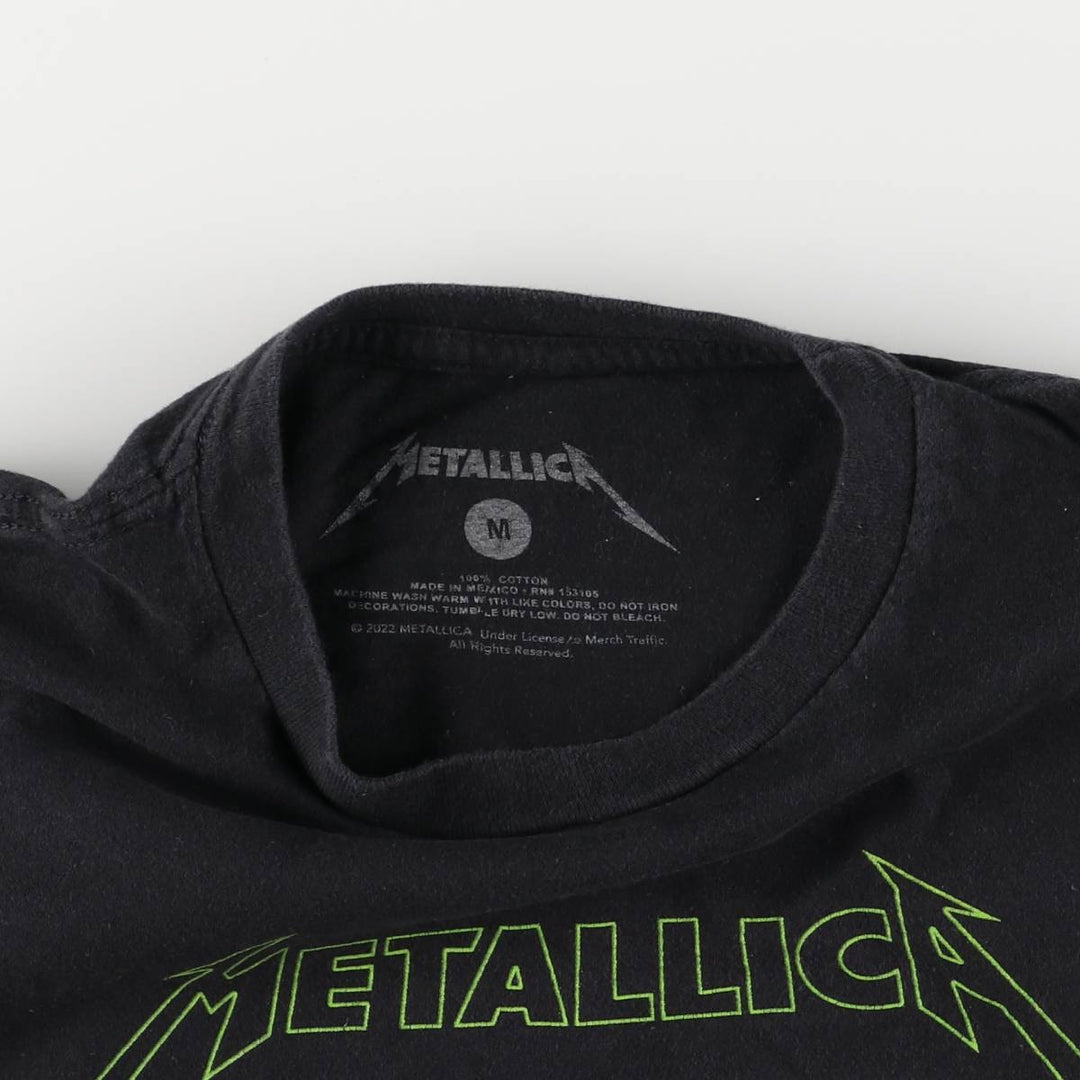 Metallica Band T-shirt, Band T, Men's M size cotton black type Vintage Second Hand