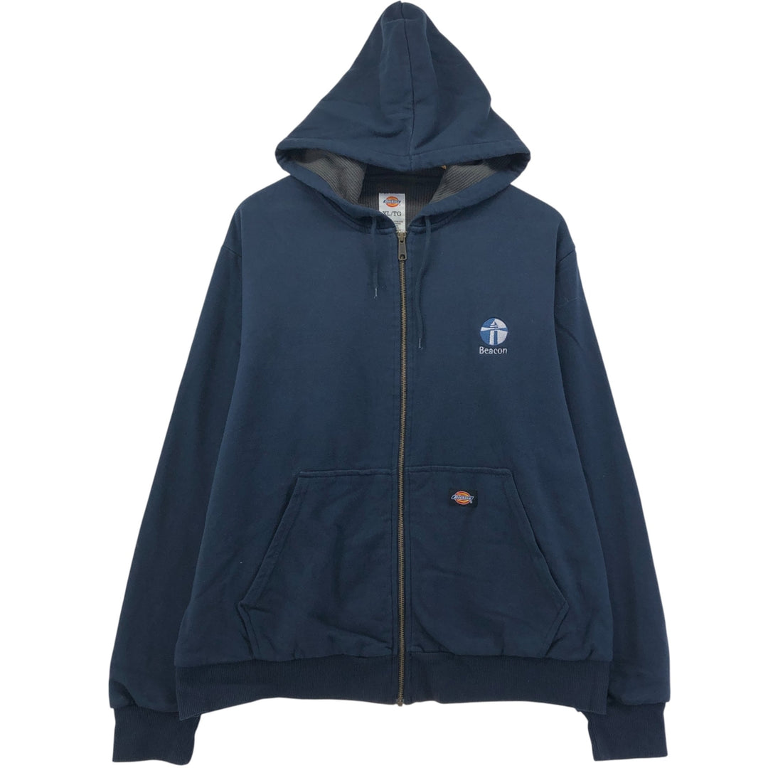 Dickies Sweat Full Zip Hoodie Men's XL cotton navy blue type Vintage Second Hand
