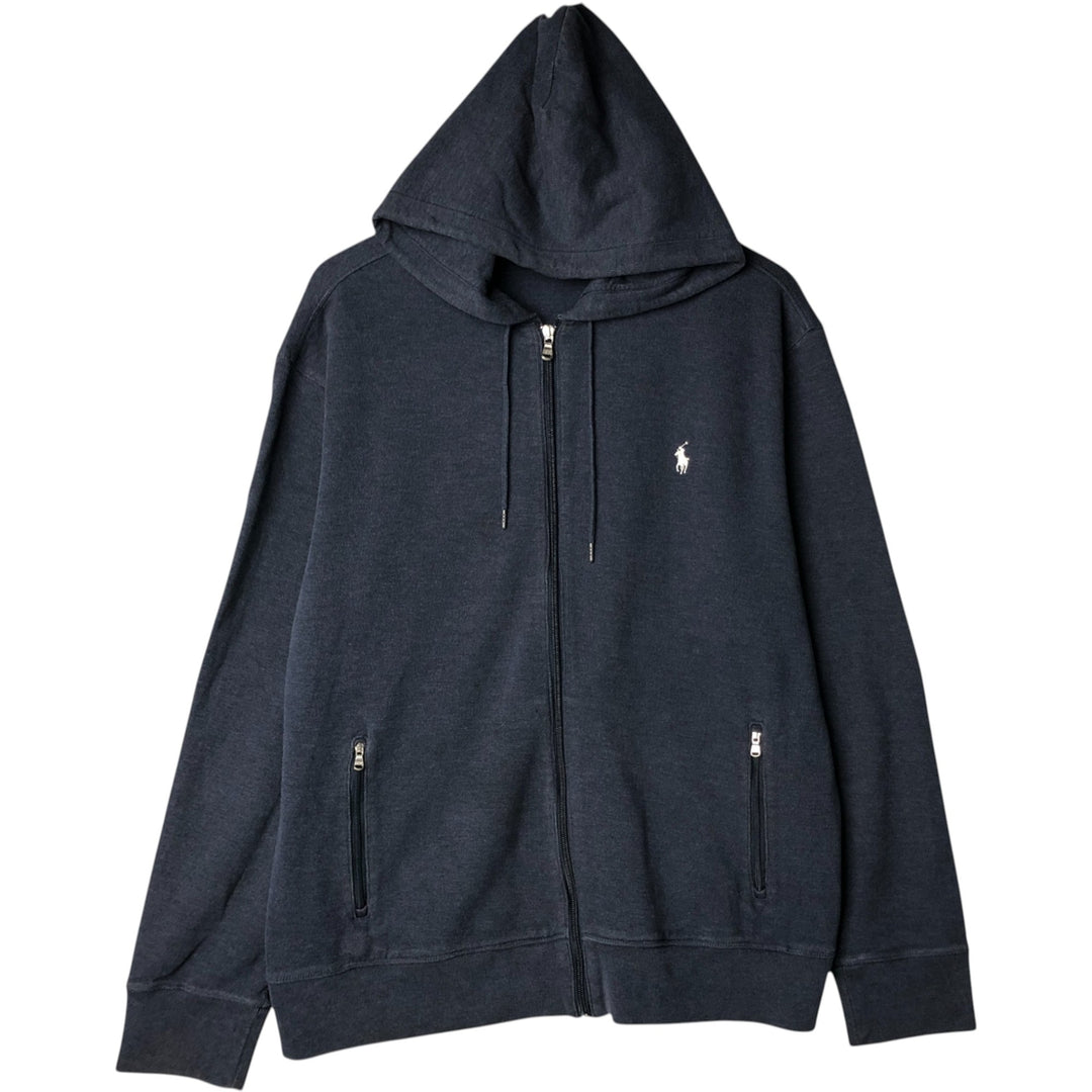 Ralph Lauren full-zip sweatshirt, men's size L unclear navy blue type Vintage Second Hand