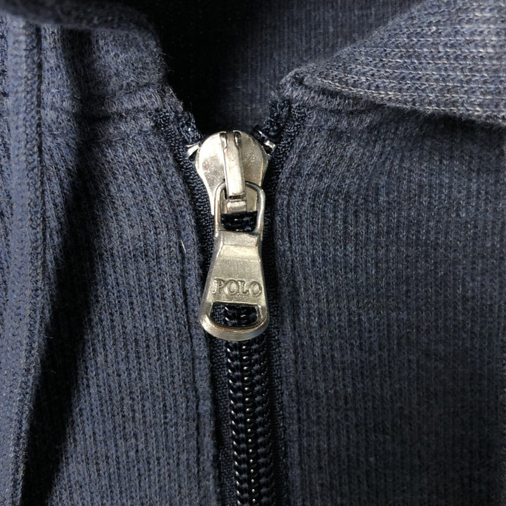 Ralph Lauren full-zip sweatshirt, men's size L unclear navy blue type Vintage Second Hand