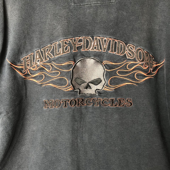 Harley-Davidson Men's Full-Zip Hoodie (Size M) cotton navy blue type Vintage Second Hand