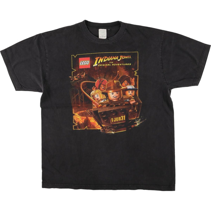LEGO INDIANA JONES THE ORIGINAL ADVENTURES Lego Indiana Jones Movie T-shirt Men's L size cotton Charcoal Vintage Second Hand