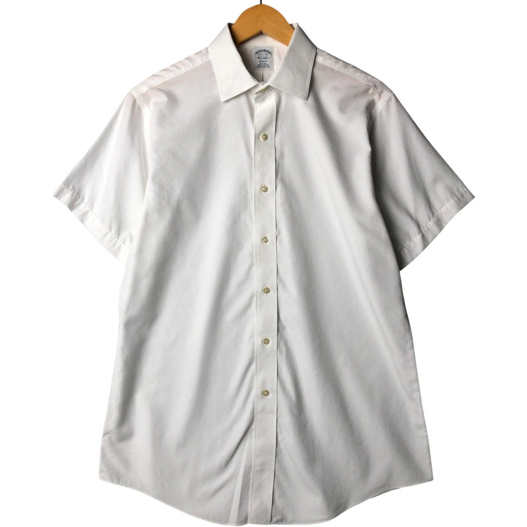 Brooks Brothers Est.1818 REGENT Wide Collar Short Sleeve Cotton Shirt Men's M cotton white type Vintage Second Hand